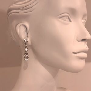 Sample pristine earrings rhodium plated and Swarovski Crystal inlay. NWT